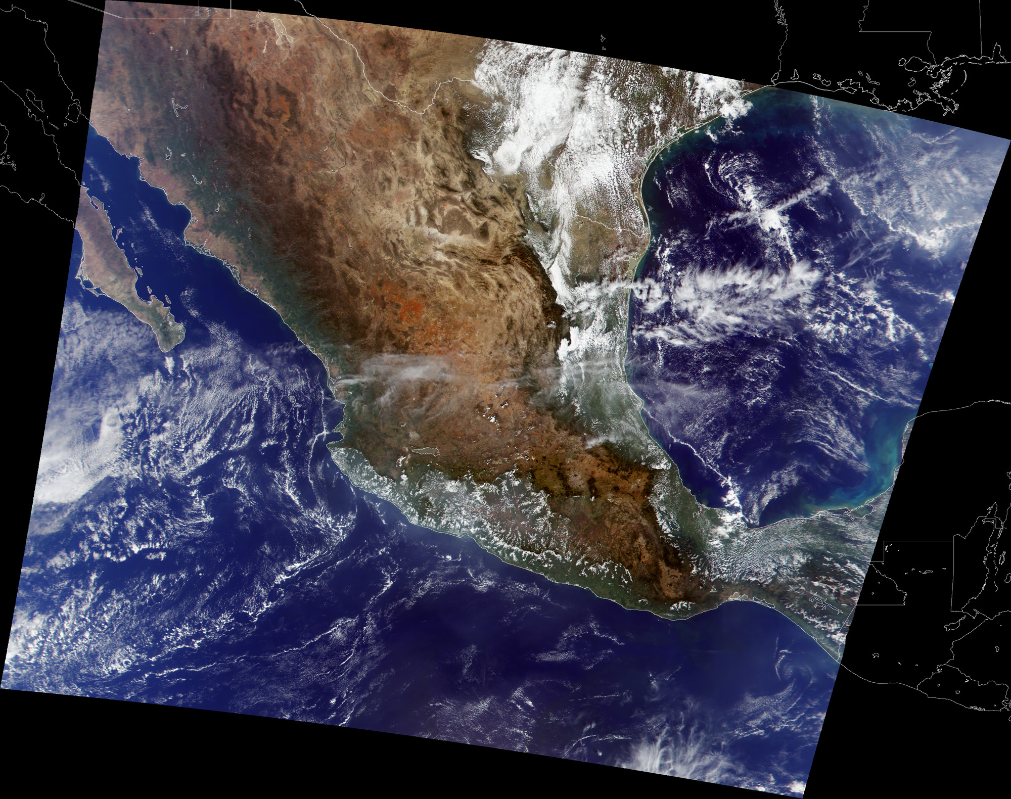 Imagen satelital MODIS de México